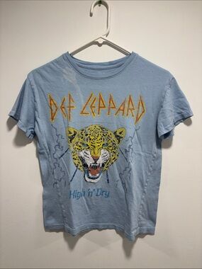 Def Leppard 'High n' Dry' Light Blue Graphic Tee Small